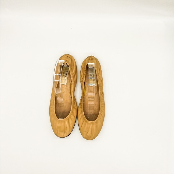 LANVIN Classic Tan Leather Ballet Flats Size 36.5 - Picture 4 of 6